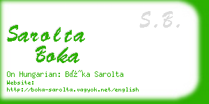 sarolta boka business card